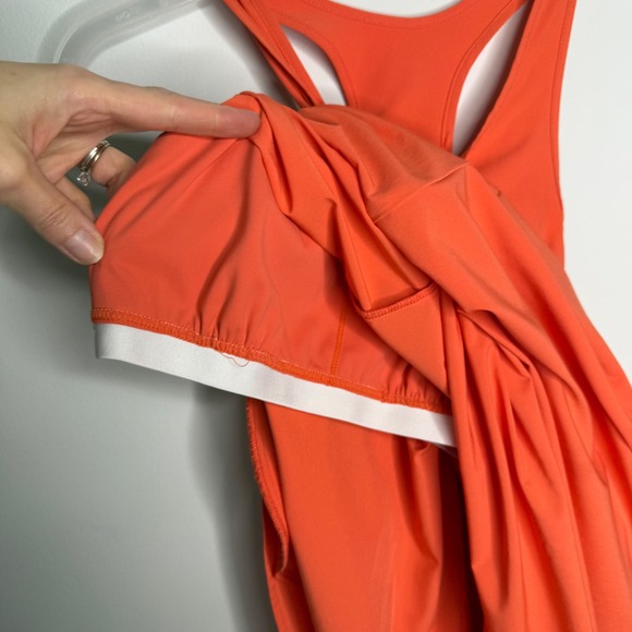 Halara Everyday Activity Dress Orange Breezefull Racerback Built-in Bra Pockets - Picture 4 of 10